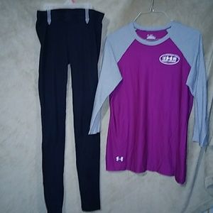 2 piece girls leggings and UA lightweight shirt